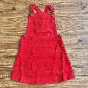 NWT Hanna Andersson Girls Red Corduroy Overall Skirt
